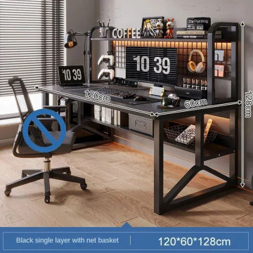 Nordic Wooden Computer Desks Home Office Furniture Student Writing Table Integrated Desk Bookshelf Simple Desktop Gaming Desk