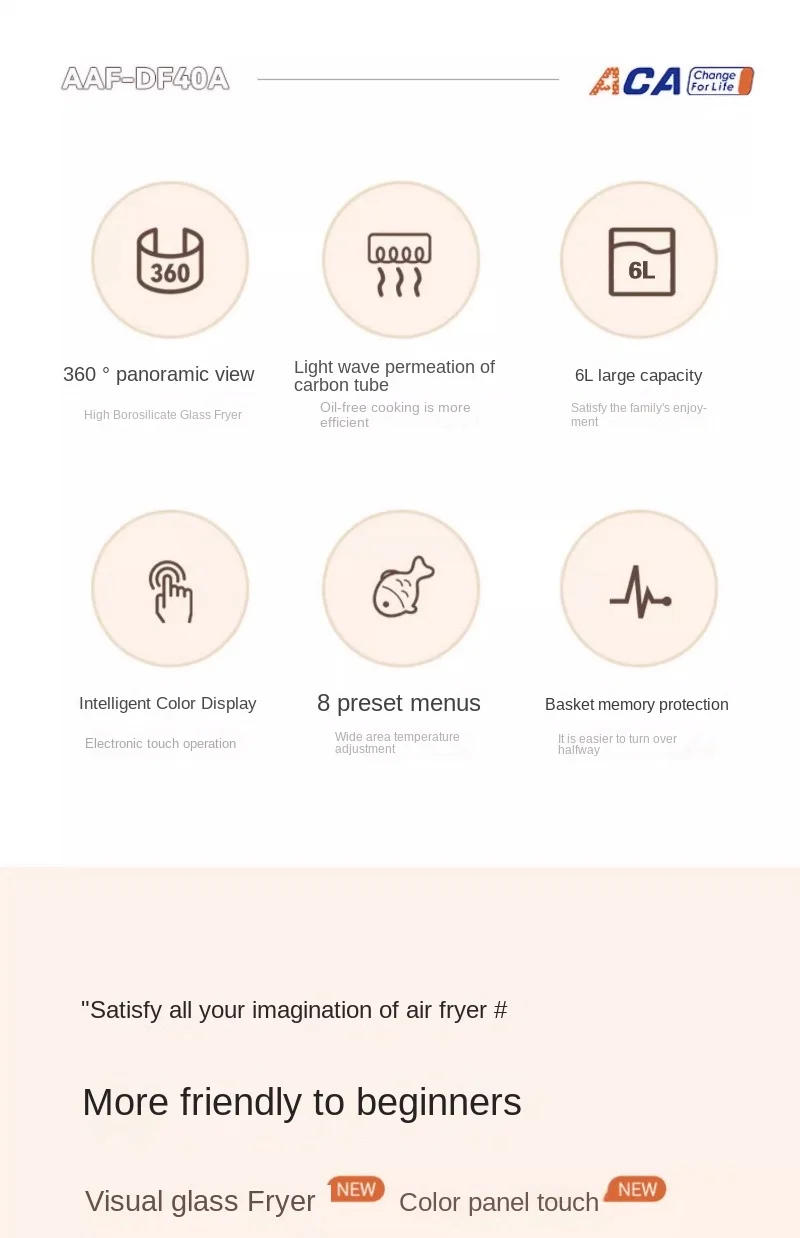 Description Picture 4 of item110V air fryer household fully automatic visual integrated smoke-free Hong Kong and Taiwan electric fryer