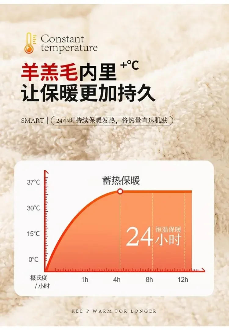 Description Picture 5 of itemAutumn Winter waistcoat Men Lamb Fleece Coat Vest Button Cardigans Thicken Warm Solid V-Neck Casual Versatile Plaid Jackets