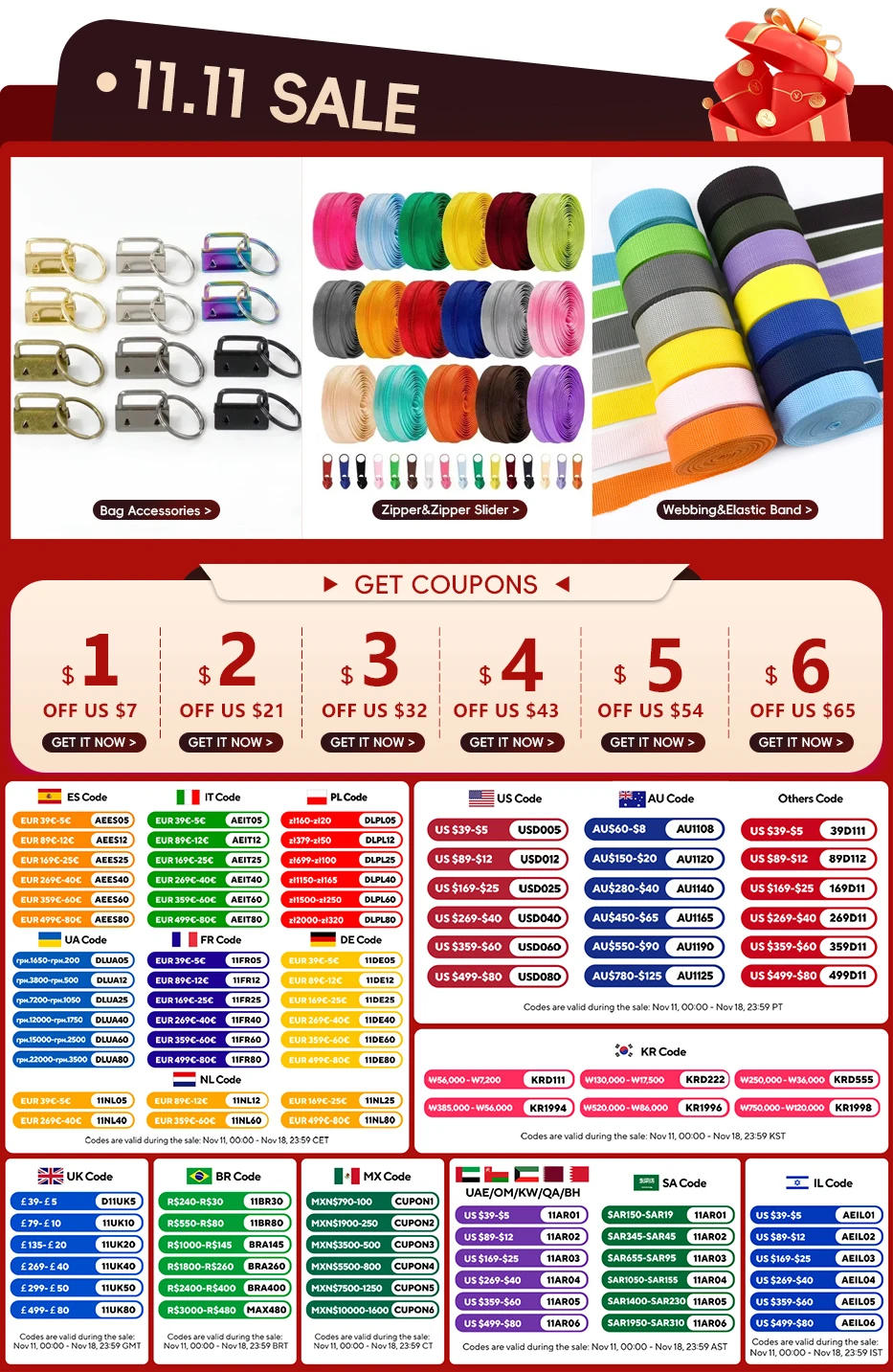 Description Picture 2 of item3Meters 5# Nylon Zipper Tape Decorative Zippers Puller Slider Continuous Zip Repair Kit Bag Clothes Pocket Sewing Accessories