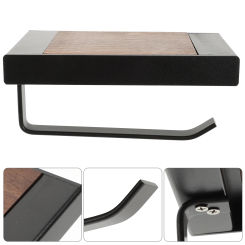 Roll Holder Toilet Paper for Bathroom with Shelf Towel Dispenser No-punching Rack Kitchen Storage