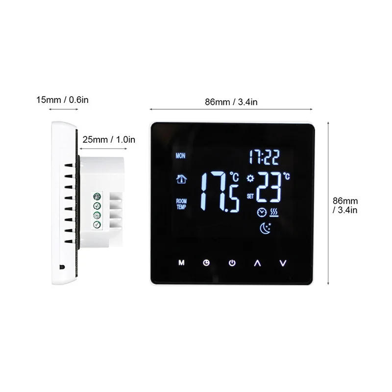 Description Picture 3 of itemTuya Smart Wifi Thermostat Electric Floor Heating Water/Gas Boiler LCD Digital Touch Temperature Control for Google Home Alexa