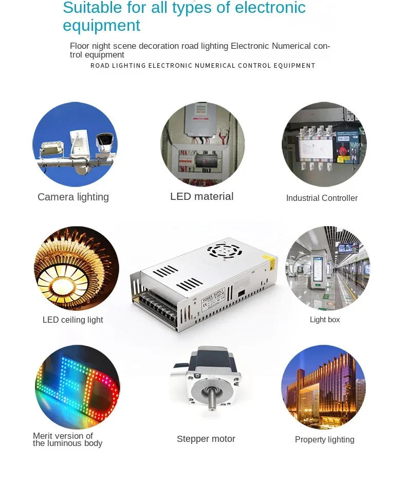 Description Picture 6 of itemNew Power Supply Adjustable AC 110V/220V To DC 5V 12V 24V Power Supply Source Adapter Transformer DC Adapter For LED Strip Light