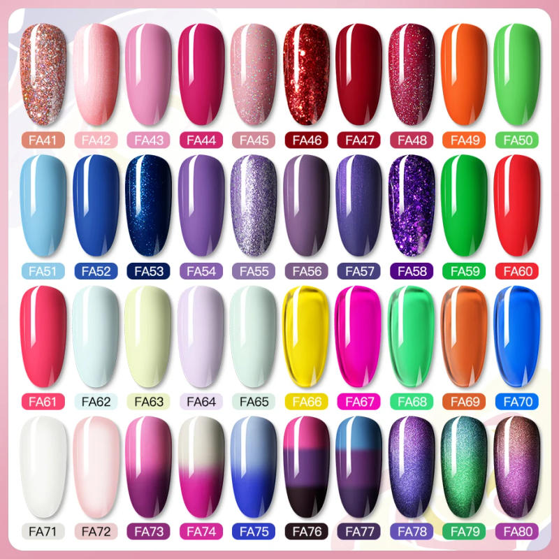 Description Picture 4 of itemROSALIND Shiny Gel Nail Polish Soak Off Gel Varnishes Nail Art Semi Permanent UV Glitter Nail Gel Polish Base Top Coat Esmalte