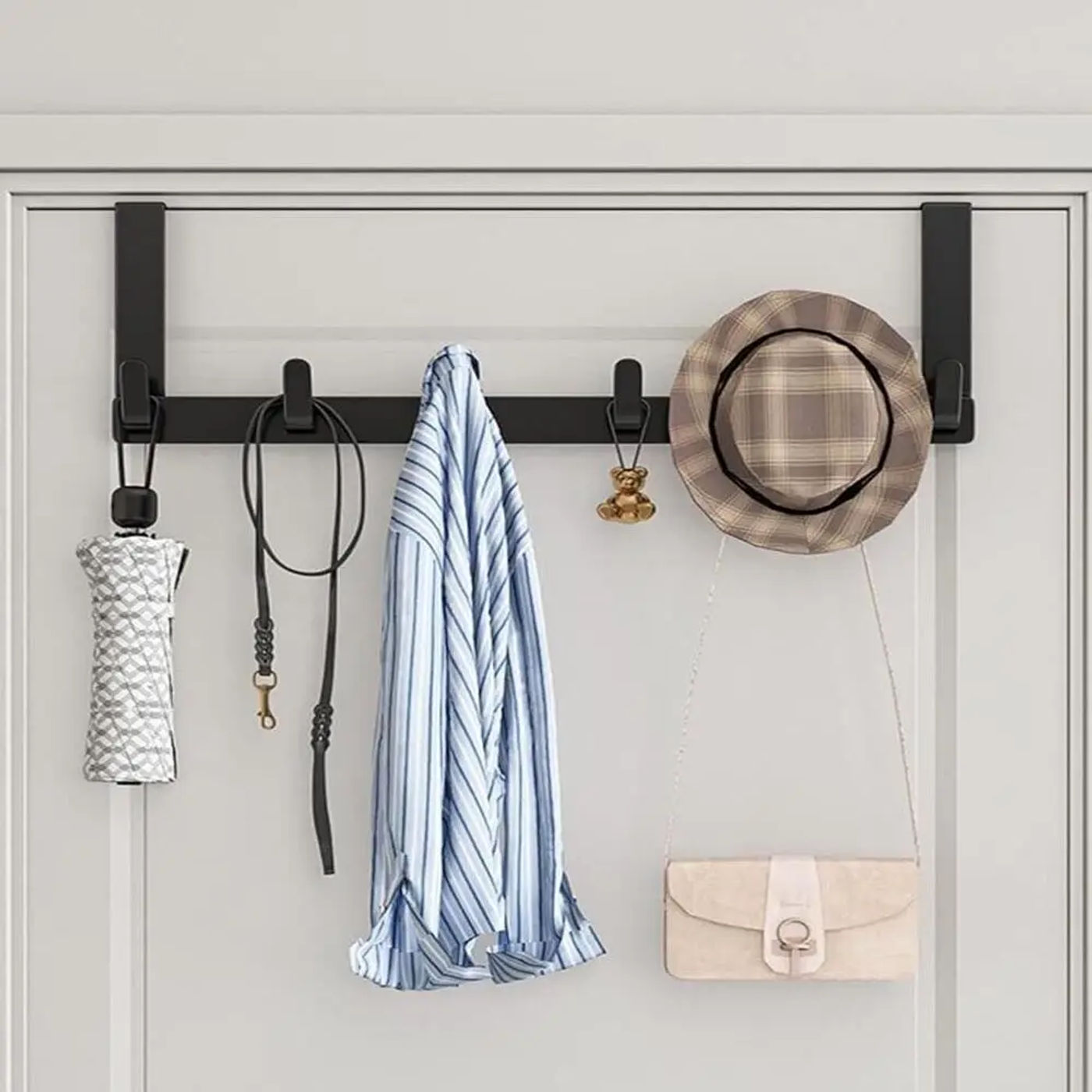 Description Picture 3 of itemHooks Over The Door 6 Hooks Home Bathroom Organizer Rack Clothes Coat Hat Towel Hanger Bathroom Kitchen Accessories Door Hang