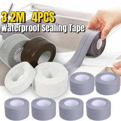 1PC/4PCS 3.2m PVC Waterproof Sealing Tape Bathroom Sink Shower Bathtub and Toilet Self Adhesive Wall Sticker Floor Tile Joints