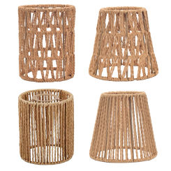 Paper Rope Lamp Shade Handwoven Barrel Lamp Shade Creative Pendant Light Shade Ceiling Light Fixture Shade for Table Floor Lamp