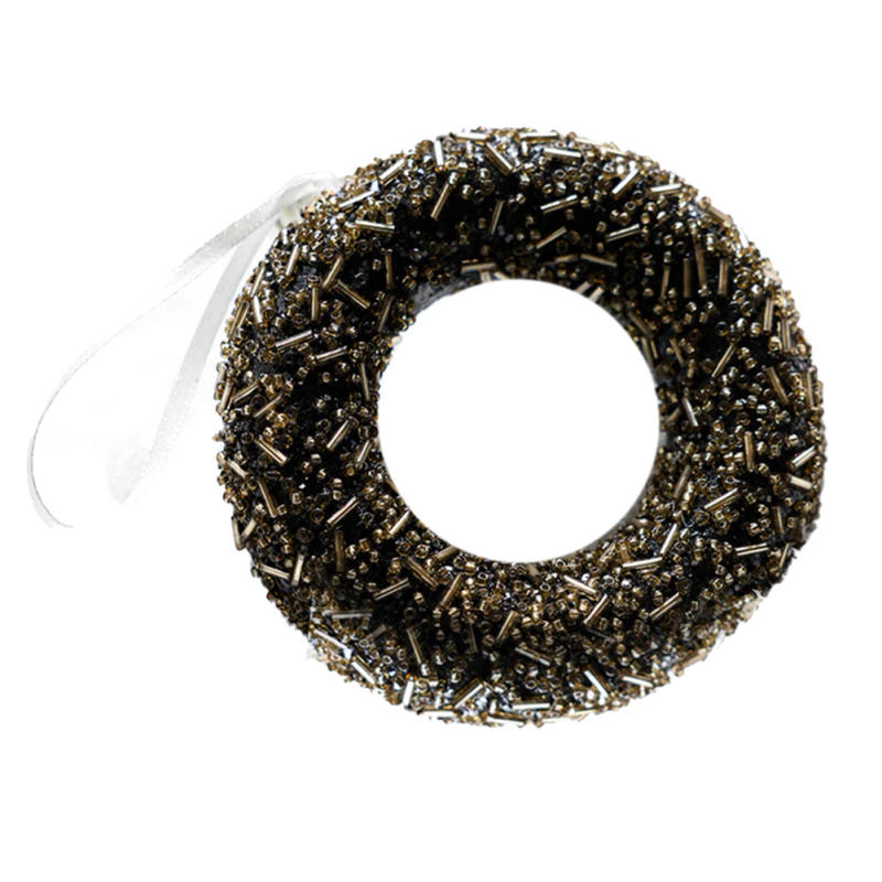 Description Picture 6 of item8pcs Christmas Ball Black Gold Series Christmas Tree Foam Ball Ornaments Hanging Ornaments Plush Ball Home Decoration