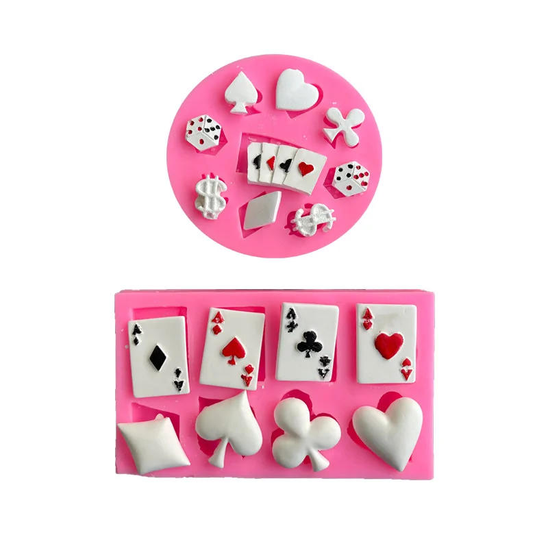 Description Picture 3 of itemPlaying Card Silicone Mould Poker Cookie Chocolate Fondant Cake Decoration Kitchen Baking Tool Clay Gumpaste Plaster Mould