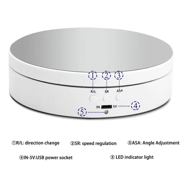 Description Picture 4 of itemMotorised Rotating Mirror Display Stand,360 Degree Turntable, Jewellery Holder,USB Power Supply, Rotating Shooting, Three Speeds