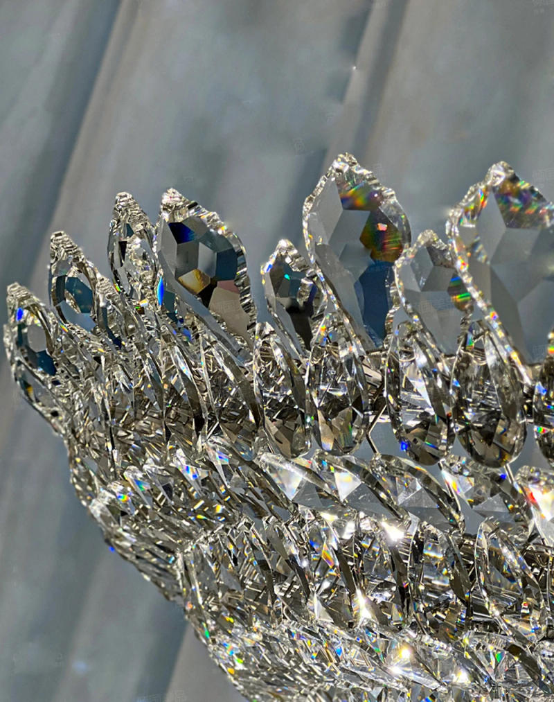 Description Picture 5 of itemDimmable LED K9 Crystal Chrome Staircase Chandelier Lighting Hanging Light Lustre Suspension Luminaire Lampen For Living Room