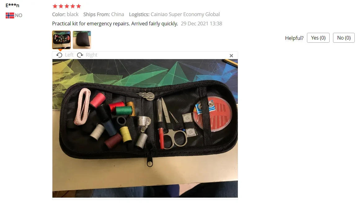 Description Picture 5 of item1 Set Portable Household Sewing Kit Box DIY Embroidery Handwork Tool Needles Thread Scissor Set Home Supplies Travel Accessories