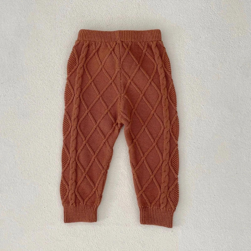 Description Picture 4 of itemAutumn New 0-3 Year Old Baby Pants for Boys and Girls Fashion Versatile Lingge Brown Knitted Casual Pants