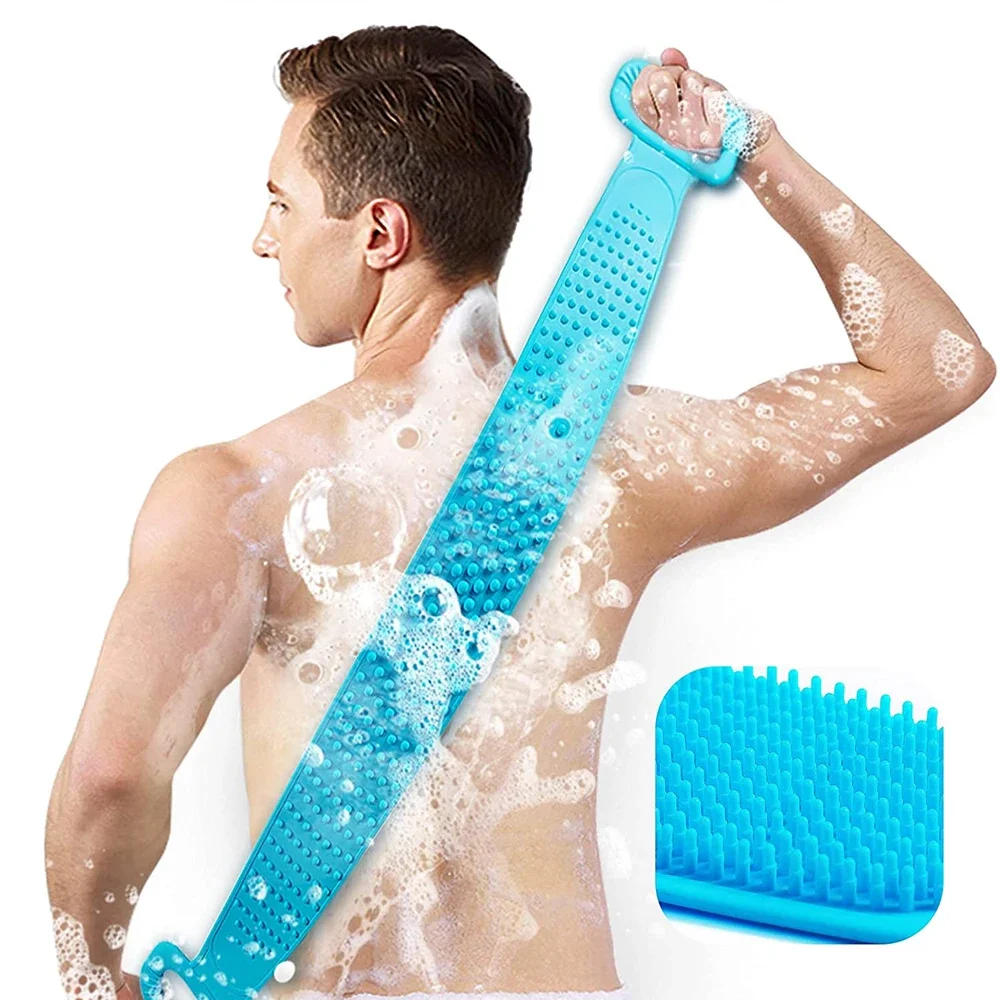 Description Picture 6 of itemBody Silicone Brush Scrub Body Exfoliating Sponge Brush Bathroom Shower Back Brush Bath Scrub Clean Tool Stain Removal Bath Belt