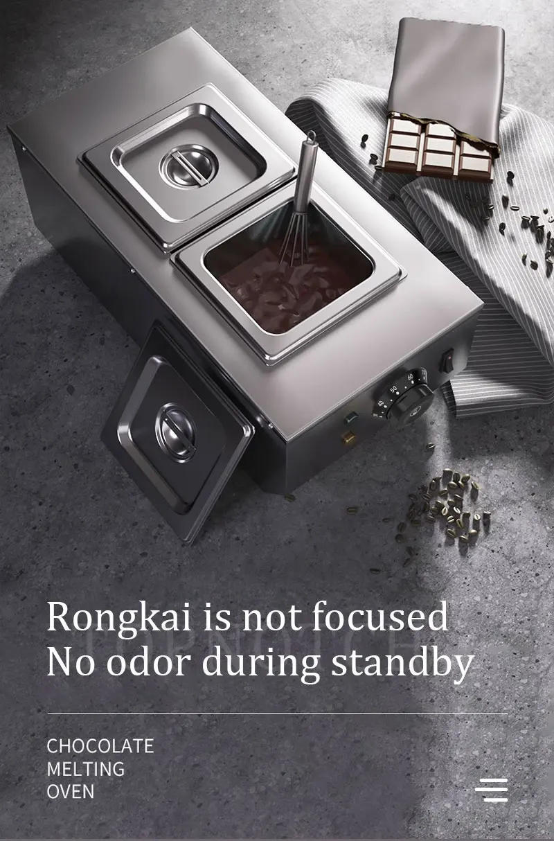 Description Picture 3 of itemChocolate Melting Pots Commercial Double Hot Chocolate Dipping Melting Machine Cylinder Electric Warmer Melter 2 Lattices