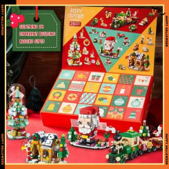 24 Days Christmas Advent Calendar Countdown Surprise Blind Box Building Blocks Puzzle Assembly Toys Christmas Decor Gift