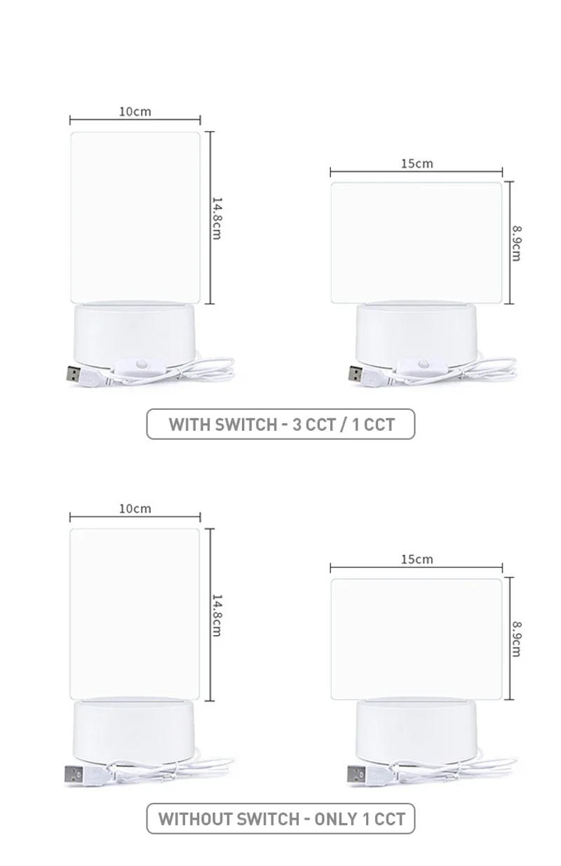 Description Picture 3 of itemHandwritten DIY LED 3D Night Light Acrylic Desktop 3W Decorative Night Light Bedroom Bedside Light Creative Festival Gift