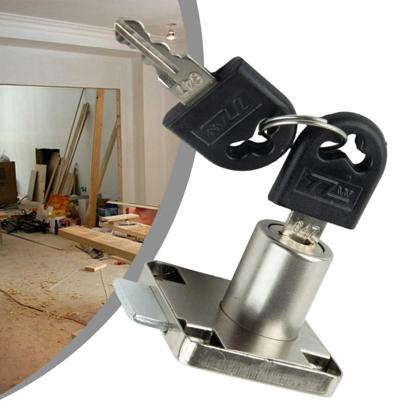 Description Picture 3 of item2PCS Furniture Drawer Lock Matching Key Drawer Lock Bolt Cam Lock Wardrobe Cabinets Glove Boxes Locks Hardware