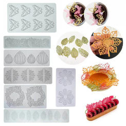 Various Leaf Butterfly  flower Silicone Cake Lace Mold Snowflakes deer Shape Fondant Mold Cake Decorating Tool  kitchen bakeware