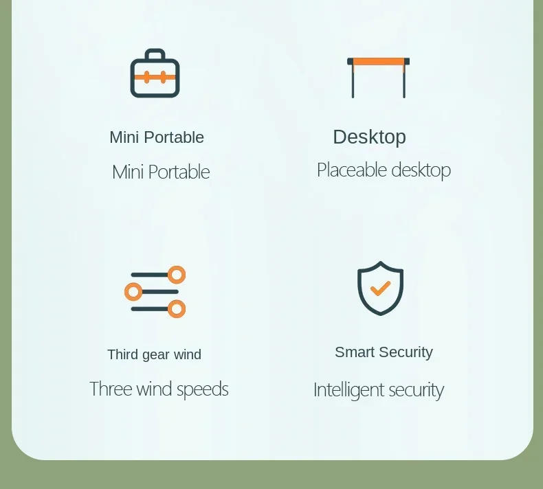 Description Picture 4 of itemCooling Electric Fan 3 Wind Speed Portable Pocket Fan For Travel Indoor Outdoor Usb Desktop Rechargeable Handheld Fan with Hook