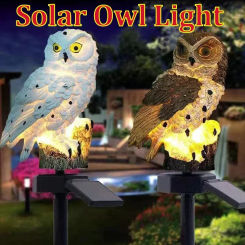 LED Solar Parrot Lawn Light Outdoor Solar Light Owl Animal Pixie Lawn Lamps Ornament Waterproof Lamp Unique Solar Lights