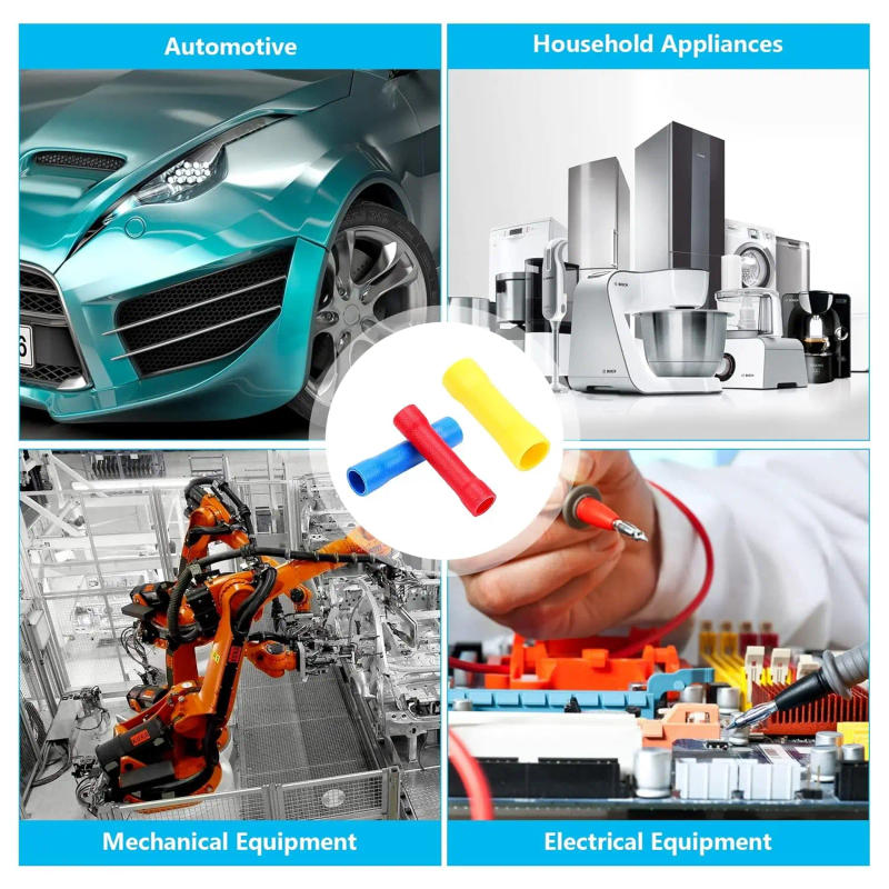 Description Picture 2 of item120pcs Butt Splice Crimp Connectors, Vinyl-Insulated Butt Splice, (22-10) AWG Insulated Electrical Wire Crimp Connectors