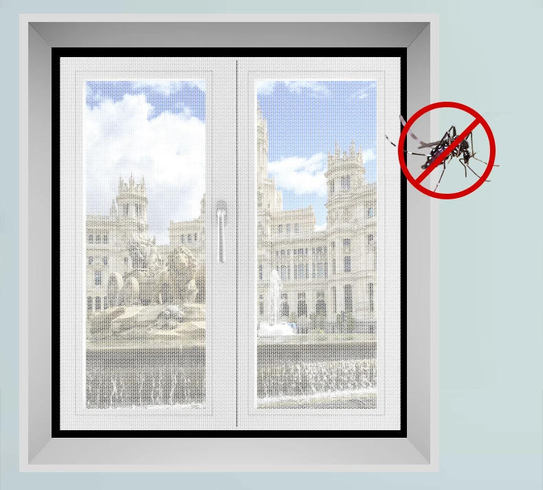 Description Picture 3 of itemCustomizable size anti-mosquito window screen self adhesive window mosquito net summer insect proof door mosquitonet for windows
