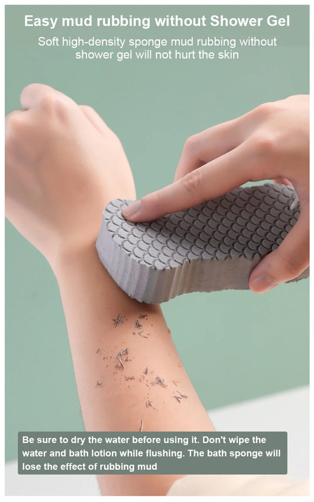 Description Picture 5 of item4 Color Soft Exfoliating Sponge Body Scrubber Bath Exfoliating Scrub Sponge Shower Brush Body Dead Skin Remover Bathing Supplies