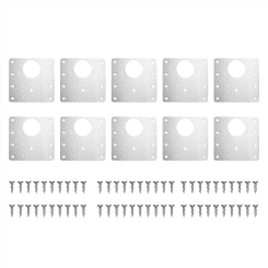 10Pcs Cabinet Hinge Repair Plate Kit Kitchen Cupboard Door Hinge Mounting Plate with Holes Flat Fixing Brace Brackets