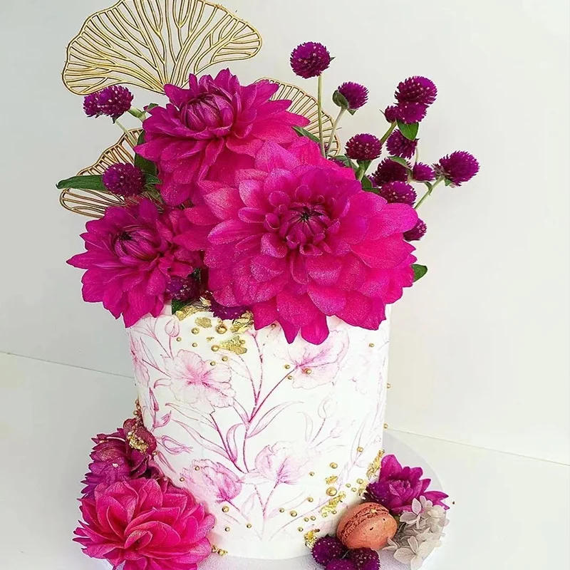 Description Picture 3 of item5pcs Acrylic Gold Ginkgo Leaves Cake Topper Happy Birthday   Baking Accessories Party Supplies  Decorating Tools