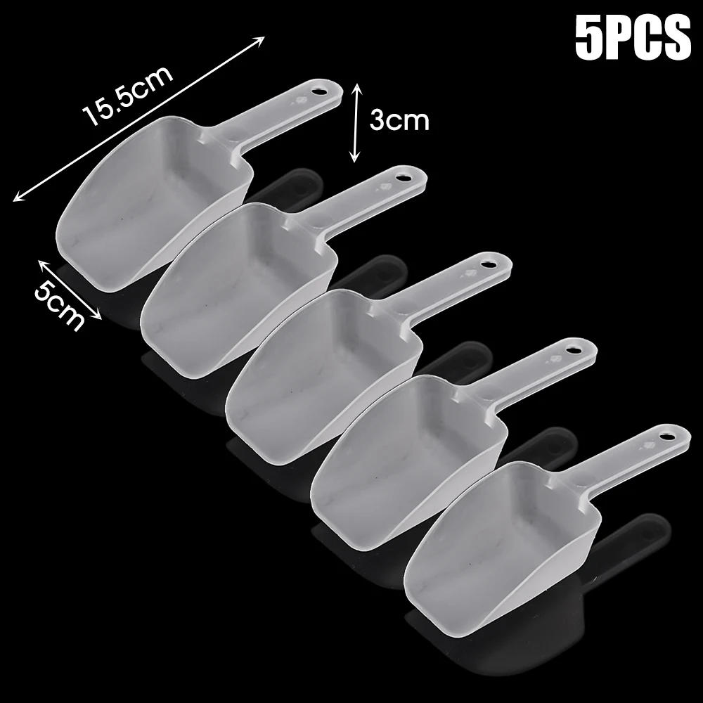 Description Picture 2 of item10/5Pcs Plastic Ice Scoops Mini Transparant Ice Shovel Party Bar Buffet Kitchen Gadget for Candy Dessert Grain Dry Goods Scoops