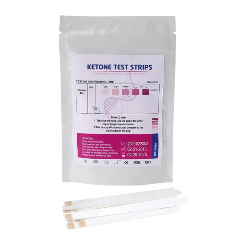Description Picture 3 of item1 Set 100pcs URS-1K Test Strips Ketone Reagent Testing Urine Anti-vc Urinalysis Home Ketosis Tests Analysis Professional Fast