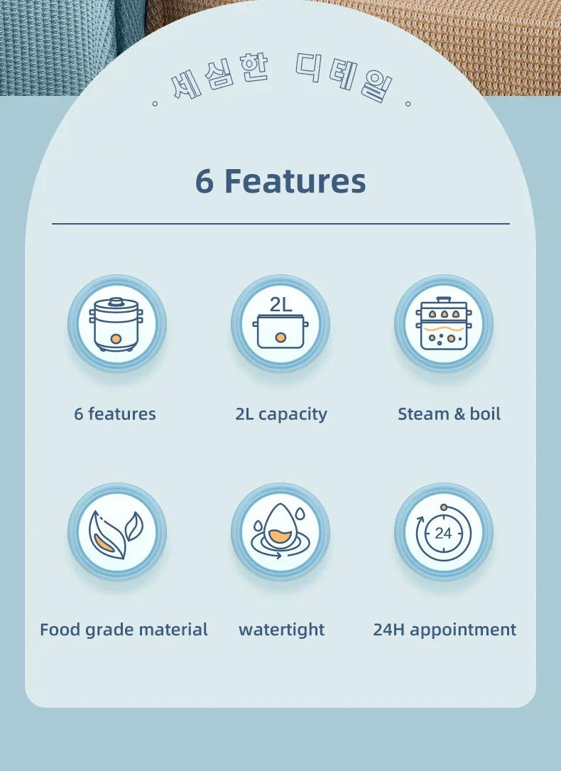 Description Picture 3 of item2L Electric Rice Cooker Cooking Pot Mini Multicooker Lunch Box Rice Cookers Hotpot Non-stick Electric Skillet Food Steamer 220V