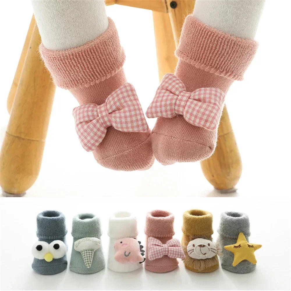 Description Picture 3 of itemWinter Warm Socks for 0-12Months Baby Cartoon Animal Newborn Socks Infant Baby Boy Baby Girl Socks Anti Slip Floor Sock