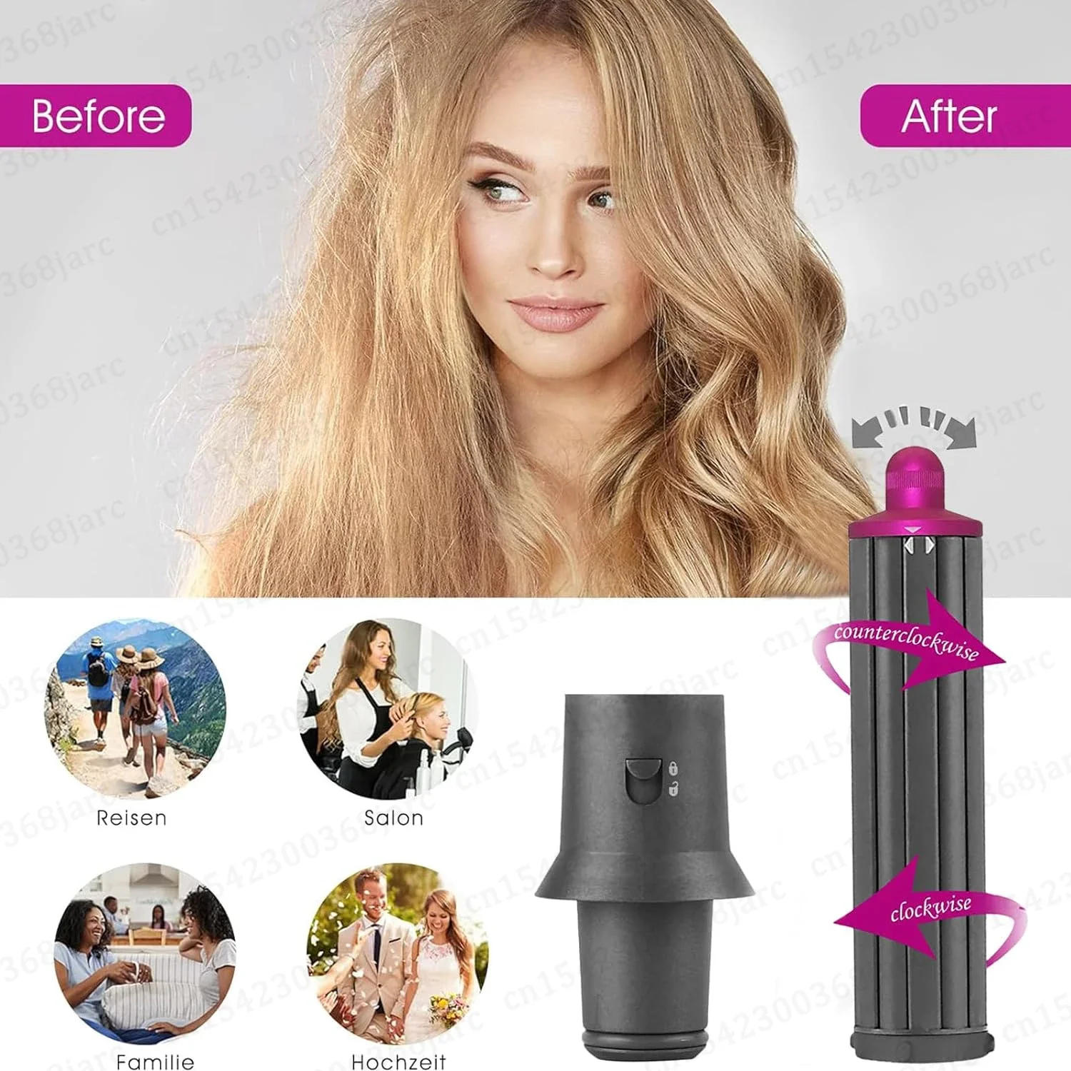 Description Picture 6 of itemHair Dryer Curling Attachment Upgraded Automatic Curling Nozzle For Dyson Supersonic HD16 Nural HD15 HD08 Hair Dryer Accessories