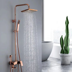 Rose Gold Rainfall Sets Bathroom With Tub Brass Bath & Shower Set Bathtub Faucet
