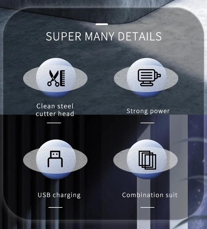 Description Picture 3 of itemKemei All In One Beard Hair Trimmer For Men Adjustable Clipper Electric Shaver Body Groomer Facial Nose Ear trimer rechargeable