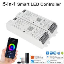 12~24V LED Controller Zigbee Wifi Tuya Smart LED Dimmer RGB RGBW CCT Remote LED Strip Dimmer Controller Work with Alexa Google