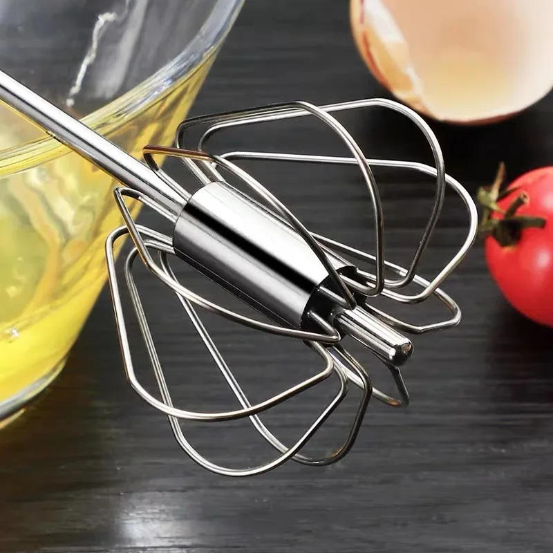 Description Picture 5 of itemSemi Automatic Mixer Whisk Egg Beater Stainless Steel Manual Hand Mixer Self-Turning Cream Utensils Kitchen Mixer Egg Tools