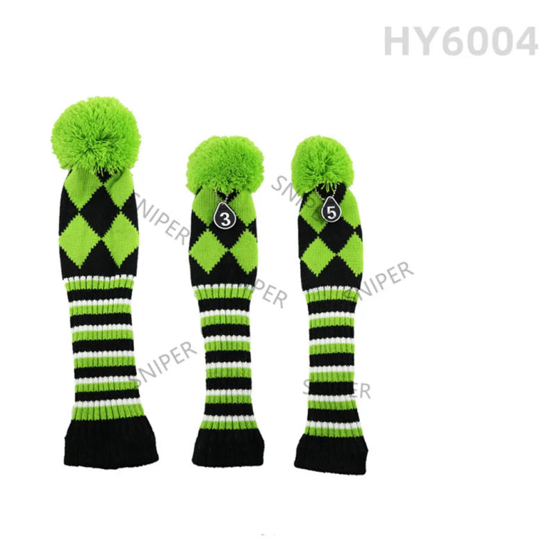 Description Picture 6 of itemGolf Wood Club Cover  #1/#3/#5 Driver/Fairway Head Covers  Pom Pom Knit Long-neck Sock Style Golf Headcovers