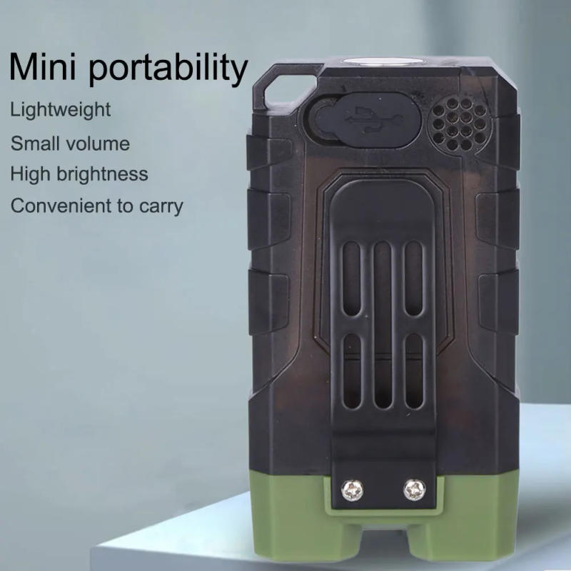 Description Picture 6 of itemPowerful LED Flashlight Keychain USB Charging Camping Spotlight Torch 600LM Alarm Emergency Lamp for Camping Fishing Walking