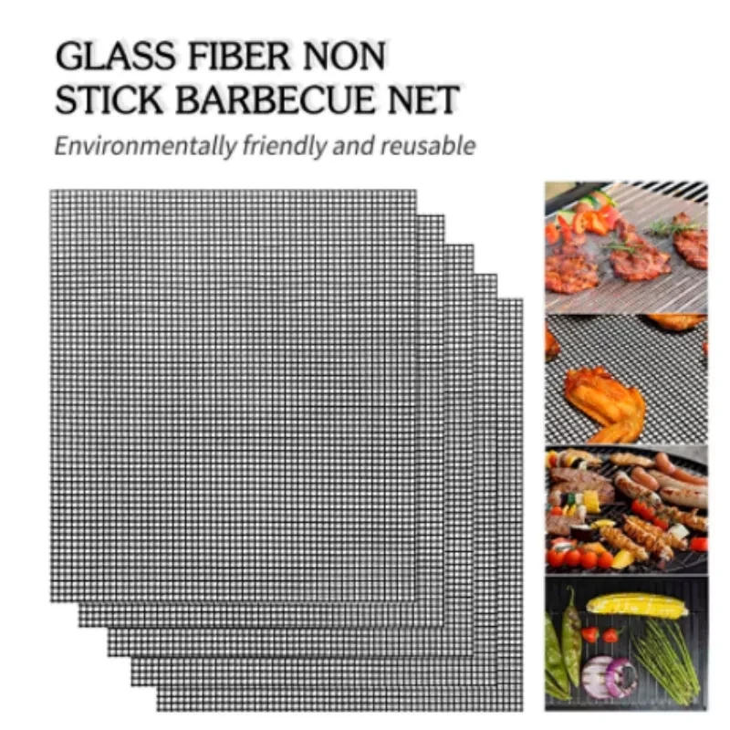 Description Picture 2 of itemReusable BBQ Mesh Grill Mat Nonstick Mesh Grilling Mats Easy to Clean Works on Gas Charcoal Electric Grill Barbecue Accessories