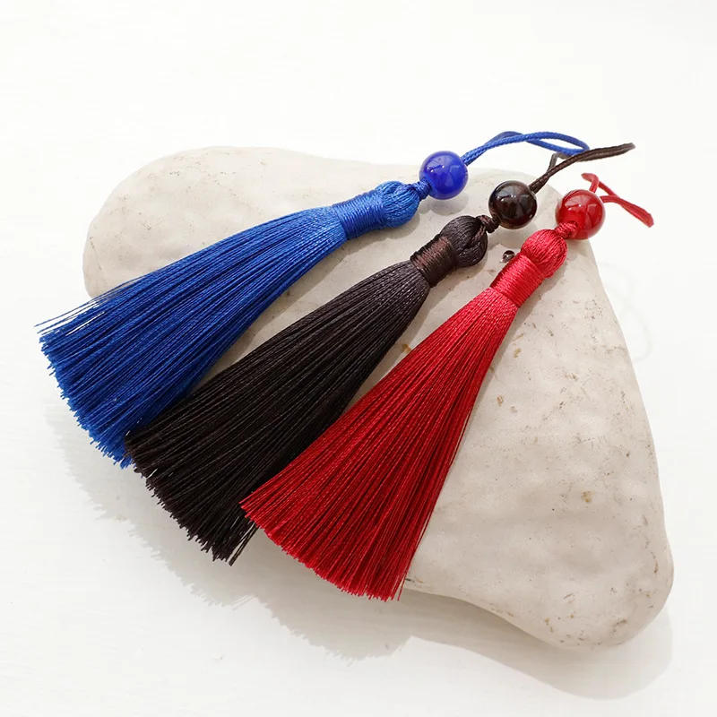 Description Picture 4 of item2/10pcs 7cm with Beads Tassel Sewing Curtains Accessories DIY Keychain Cellphone Straps Pendant Fringe for Crafts Jewelry Making