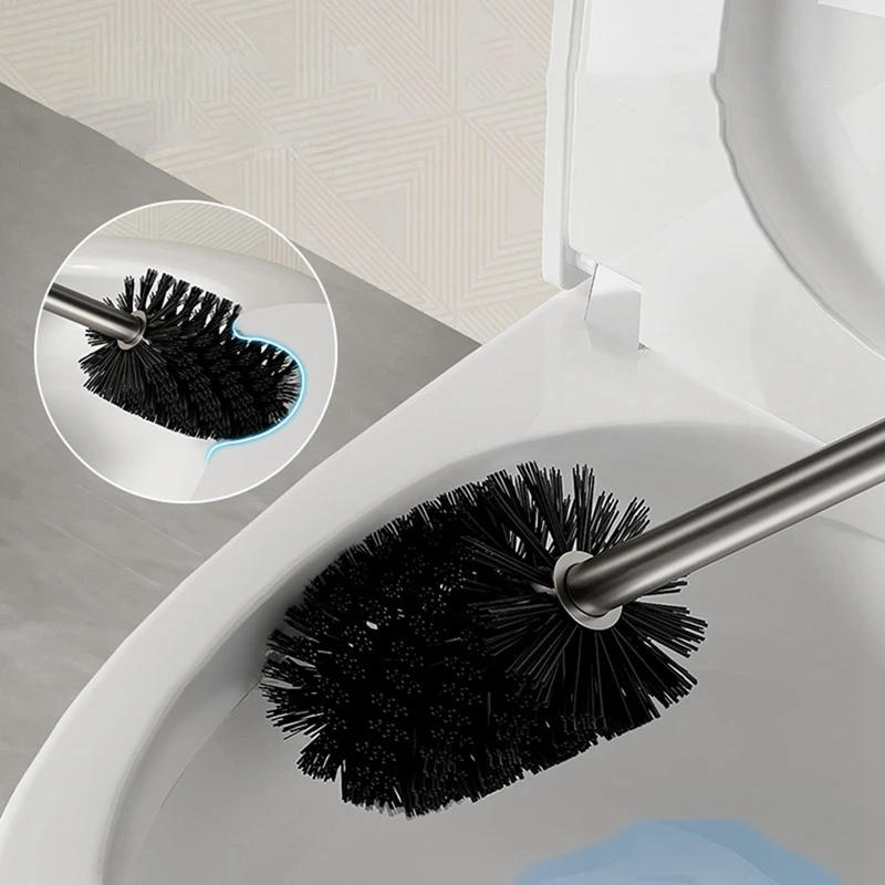 Description Picture 6 of itemToilet Brush Holder Wall Mounted Bathroom Cleaning Brush Aluminum Toilet Brush For Cleaning Storage