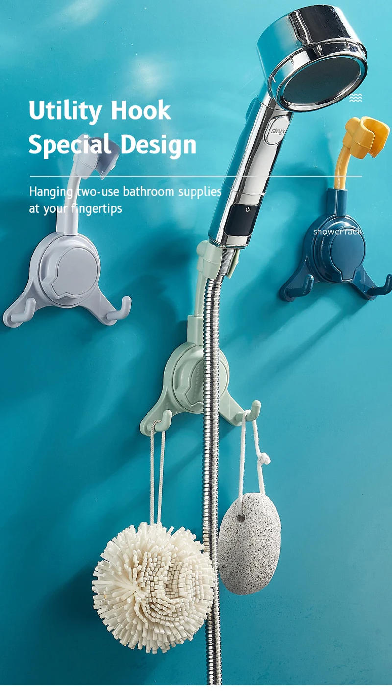 Description Picture 6 of itemAdjustable Shower Holder Stand Suction Cup Shower Head Holder Wall Mount Showerhead Bracket Bathroom Support Douche Punch-Free