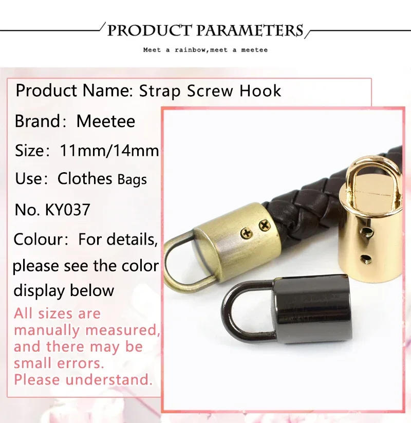 Description Picture 5 of item5-30Pcs 11mm/14mm Metal Cord Lock Buckles for Bag Handbag Strap Tassel Clasp Hook Hanger Rope Cord Stopper DIY Accessories
