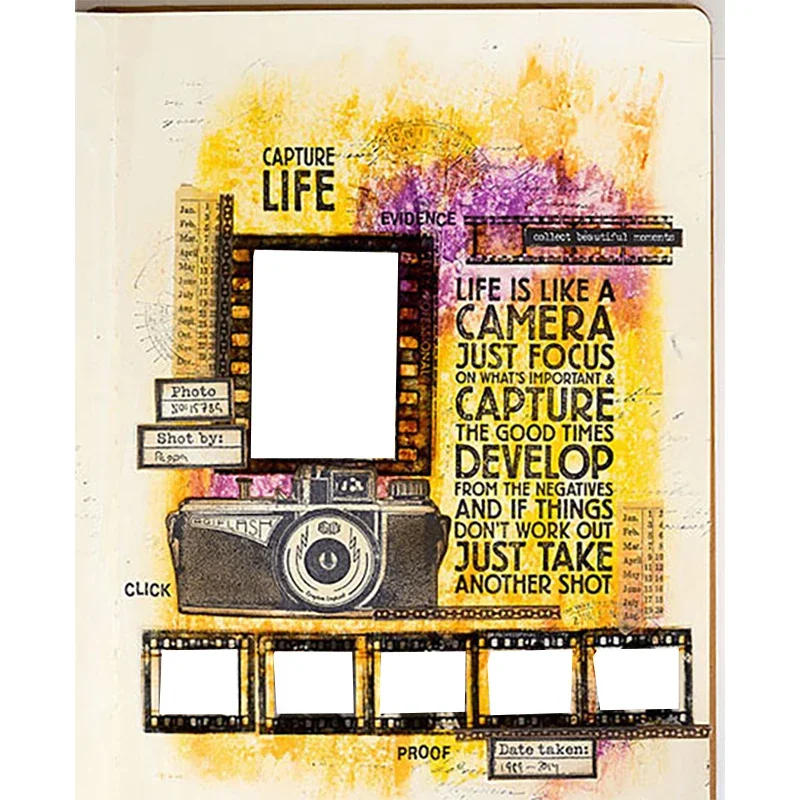 Description Picture 4 of itemNew Retro Camera Pattern Transparent Stamps For DIY Making English Words Greeting Card Scrapbooking No Metal Cutting Dies