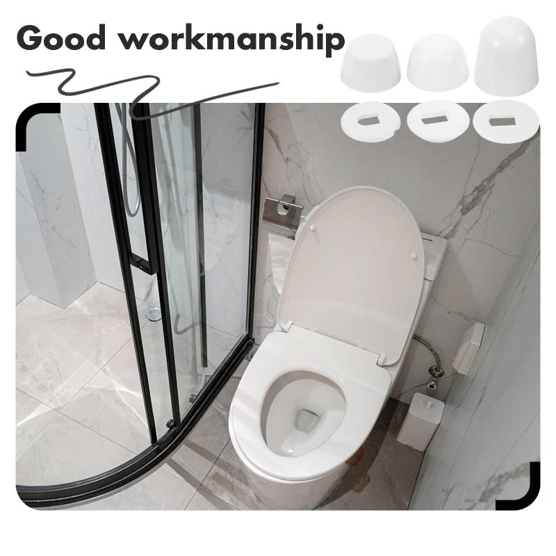 Description Picture 5 of item6 Pairs Toilet Accessories Decorative Cover Hat Bolt Covers Screw Caps Bathroom Accesorries Supplies Abs Parts