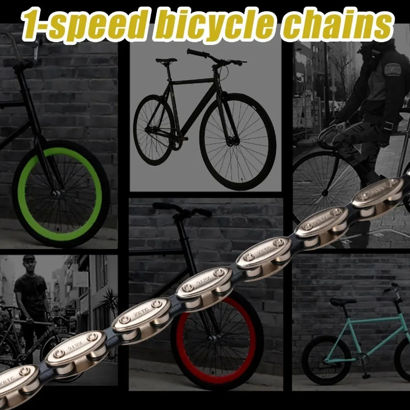 Description Picture 2 of itemFixed Gear Single Speed Bicycle Chain Quick-link Parts Bicycle Parts Road Bicycle Chain Metal Smooth Vintage Chain Mountain Bike
