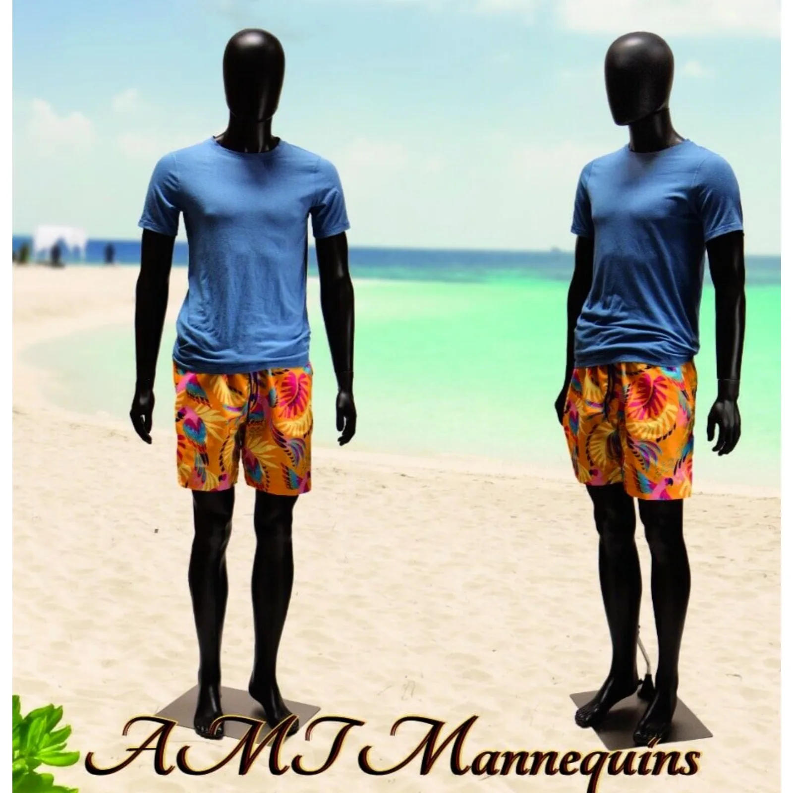 Description Picture 5 of itemUS Black Abstract Male 73" Full Body Plastic Standing Mannequins + Metal stand